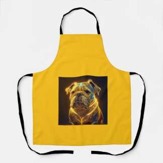 Fantasy Image Neon Yellow English Bulldog Apron