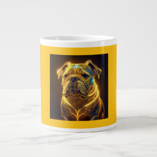 Fantasy Image Neon Yellow English Bulldog Large Coffee Mug