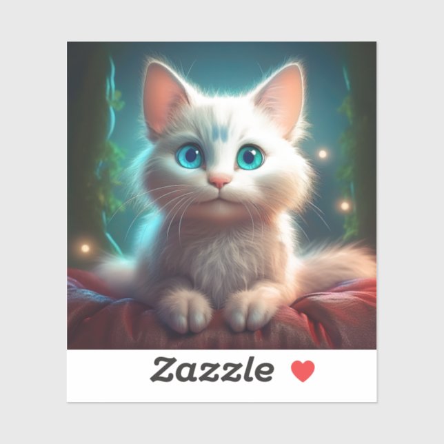 Fantasy Image Of A Young Albino Cat (Sheet)
