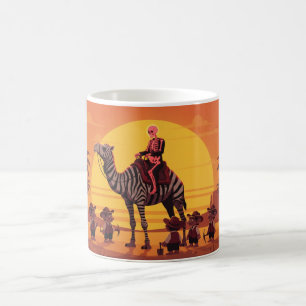 Fantasy Image of Skeleton Riding Striped Camel Coffee Mug