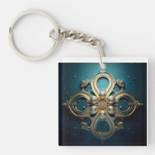 Fantasy Image Steampunk Inspired Medallion Keychain