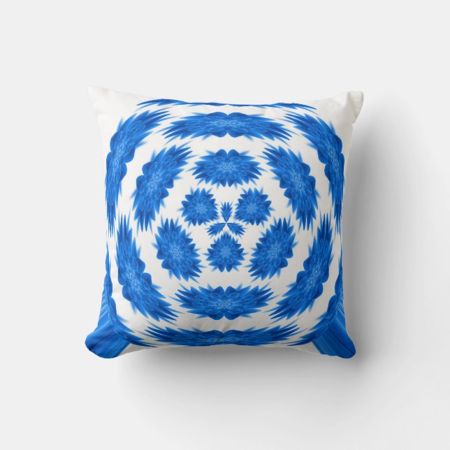 Fantasy in Blue Throw Pillow (Front)