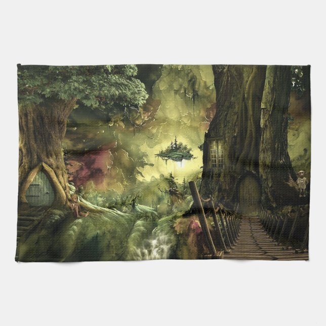 Fantasy in the Amazon Kitchen Towel (Horizontal)