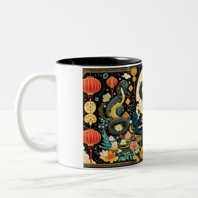 Fantasy Intepretation of Lunar Year Two-Tone Coffee Mug (Left)