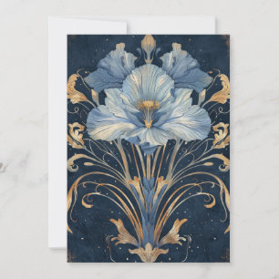 Fantasy Iris Type Flower Illustration Hello Flat Card