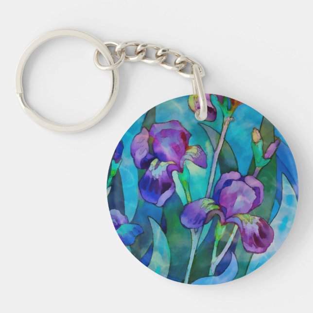 Fantasy Irises   Keychain (Front)