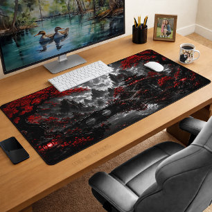 Fantasy Japanese Garden Moon Desk Mat
