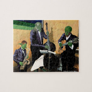 Fantasy Jazz Musicians Small Art Jigsaw Puzzle