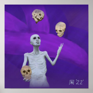 Fantasy Juggler Juggling Skulls Wall Art Print