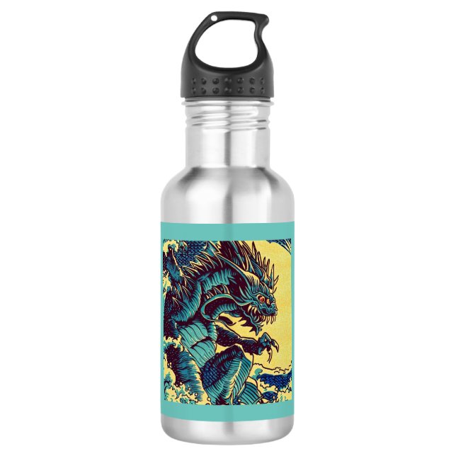 Fantasy Kaiju Anime - Woodcut 1 532 Ml Water Bottle (Front)