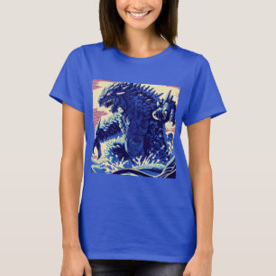 Fantasy Kaiju Anime - Woodcut 2 T-Shirt
