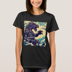 Fantasy Kaiju Anime - Woodcut 4 T-Shirt