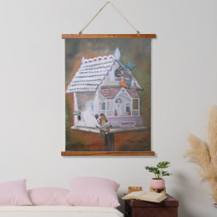 Fantasy Kingfisher Birdcage  Hanging Tapestry
