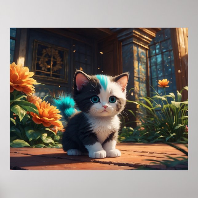 *~* Fantasy Kitty Cat 5:4 Feline Kitten Poster (Front)