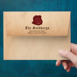 Fantasy Knight Medieval Times Wax Seal Bar Mitzvah Envelope
