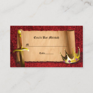 Fantasy Knight Sword Medieval Times Bar Mitzvah Place Card