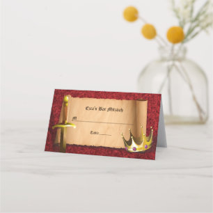 Fantasy Knight Sword Medieval Times Bar Mitzvah Place Card