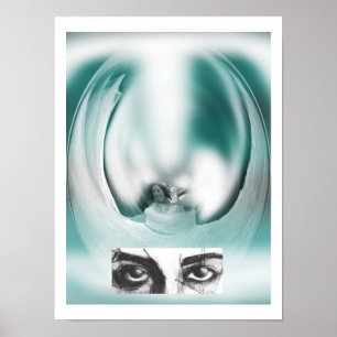 Fantasy lady and eyes art poster