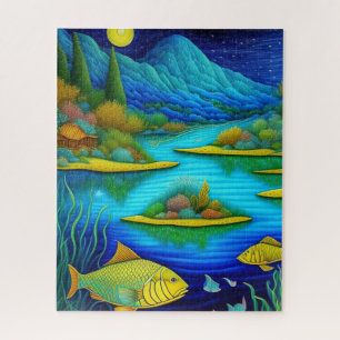 Fantasy Lake Fish Art Jigsaw Puzzle