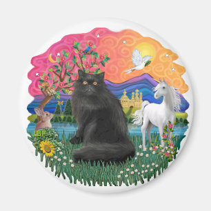 Fantasy Land (ff) - Persian cat (black) Magnet