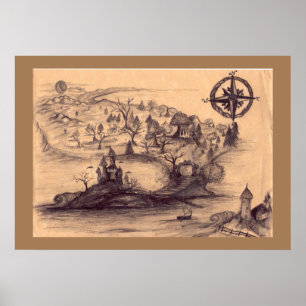 Fantasy Land Map Poster