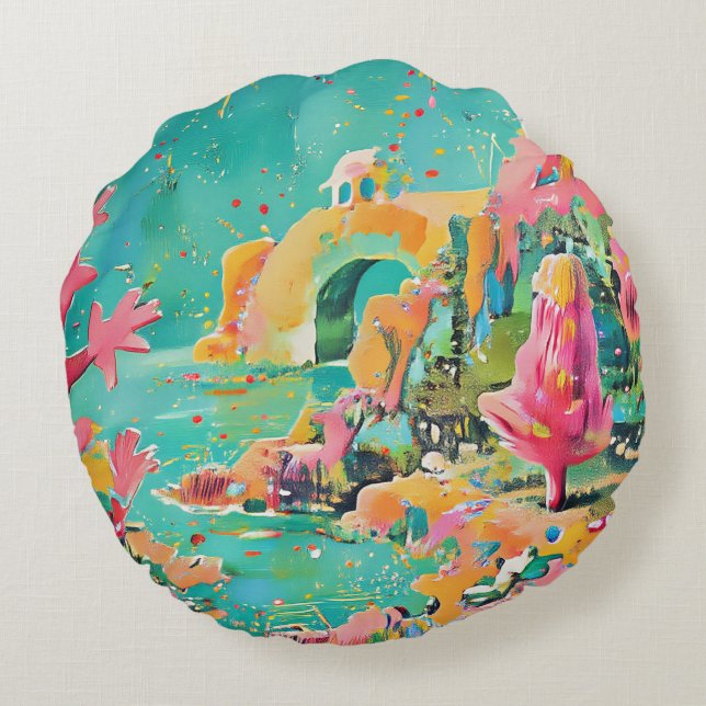 Fantasy land round pillow (Back)