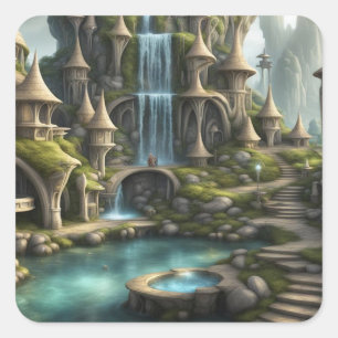 Fantasy Lands Square Sticker