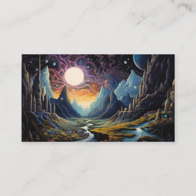 Fantasy landscape business card (Front)