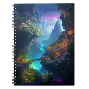 Fantasy Landscape Colourful Surreal  Notebook