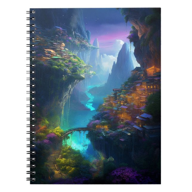 Fantasy Landscape Colourful Surreal  Notebook (Front)