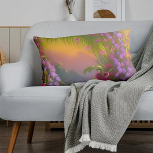 Fantasy landscape, exotic and dreamy  accent pillow