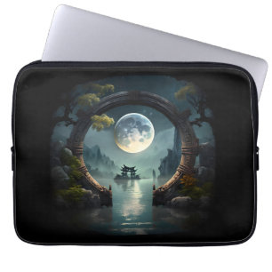 Fantasy Landscape Moon, Round Arch Laptop Sleeve