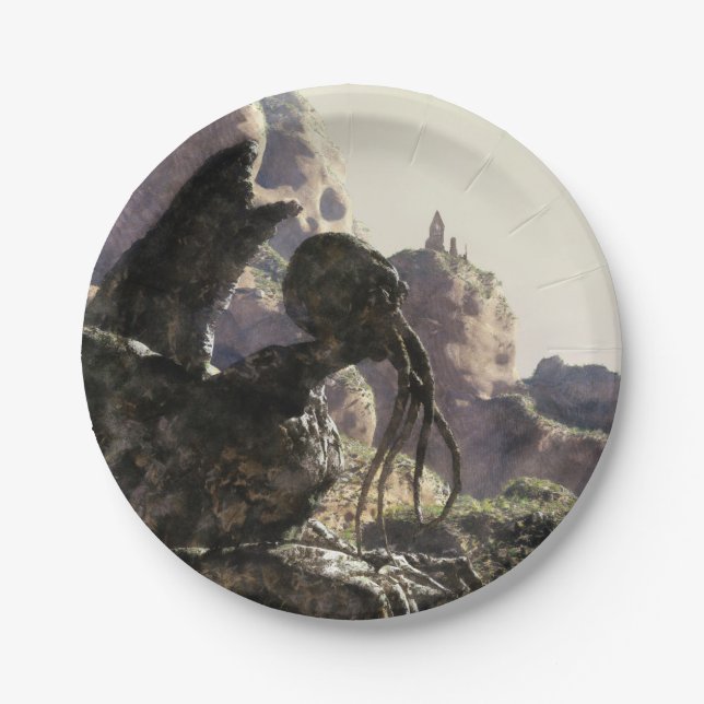 Fantasy landscape paper plate (Front)