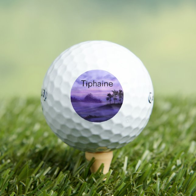 Fantasy Landscape Purple Golf Balls (Insitu Tee)