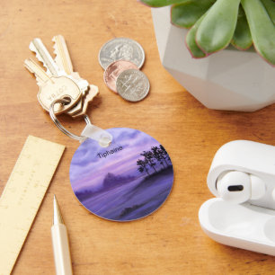 Fantasy Landscape Purple Keychain