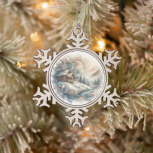 Fantasy Landscape Snowflake Ornament