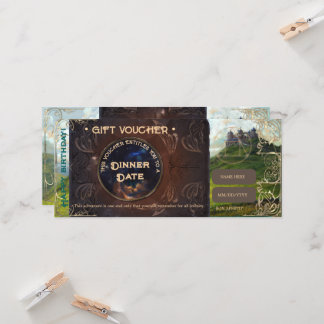 Fantasy landscape vintage romantic gift voucher