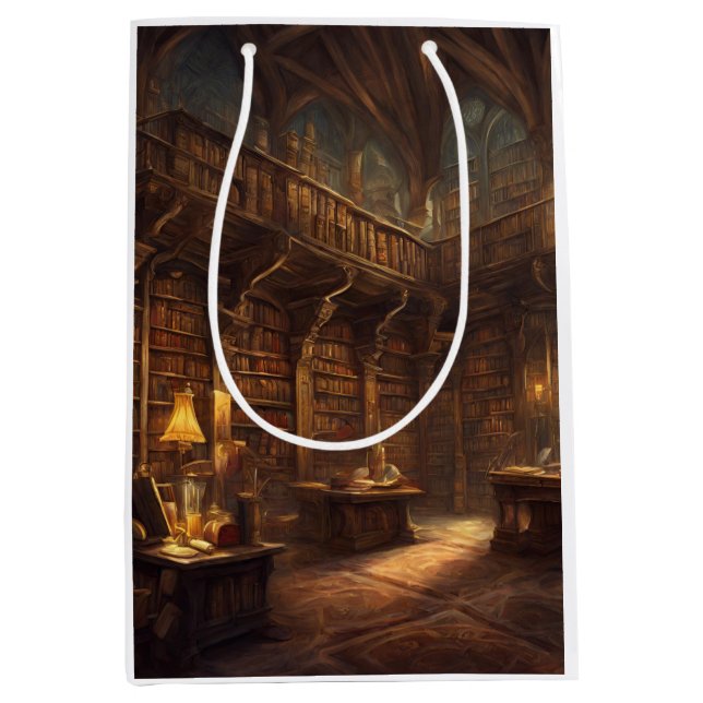Fantasy Library  Medium Gift Bag (Front)