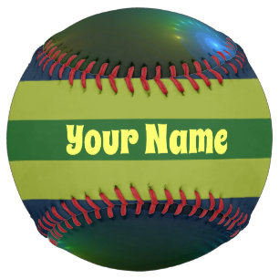 Fantasy Lights Abstract Art Blue Green Yellow Name Softball