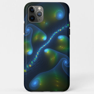 Fantasy Lights Abstract Blue Green Yellow Fractal iPhone 11 Pro Max Case