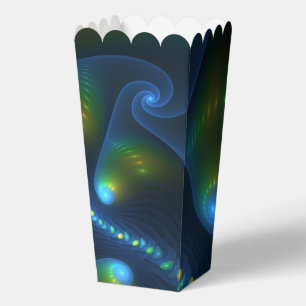 Fantasy Lights Abstract Blue Green Yellow Fractal Favor Box