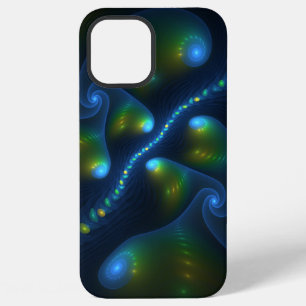 Fantasy Lights Abstract Blue Green Yellow Fractal iPhone 12 Pro Max Case