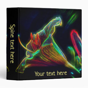 Fantasy Lily Abstract Flower Art Personalized Binder