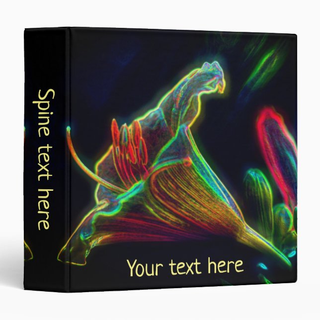 Fantasy Lily Abstract Flower Art Personalized Binder (Front/Spine)