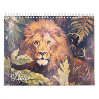 Fantasy Lions in Abstract Style Calendar