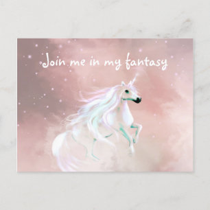 Fantasy loving unicorn postcard