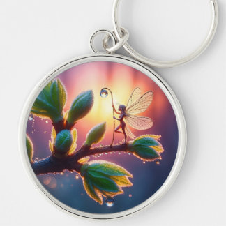 Fantasy macro photography of tiny forest sprite keychain