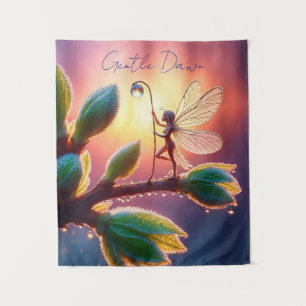 Fantasy macro photography of tiny forest sprite tapestry