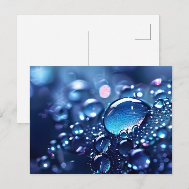 Fantasy macro water drops postcard (Front/Back)