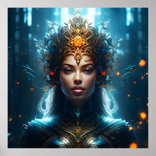 Fantasy magic art woman poster